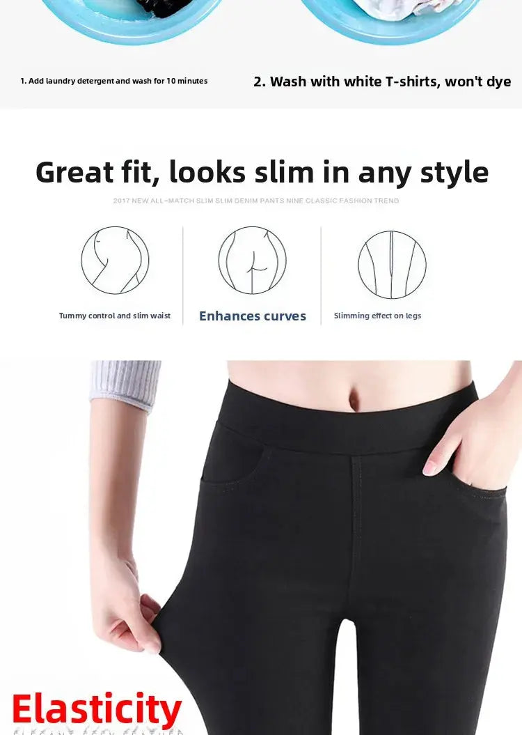 Women's high waist white thin leggings, summer eighteen adeazant plones, small foot plones sie... MedSurgery Store For Digital Health