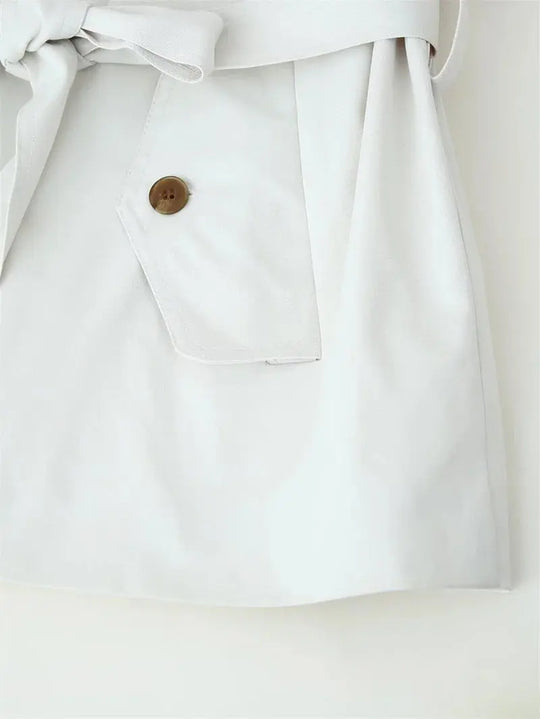 Women's trench coat, new cropped coat with belt, lapel, stylish casual top for women 2025 MedSurgery Store For Digital Health
