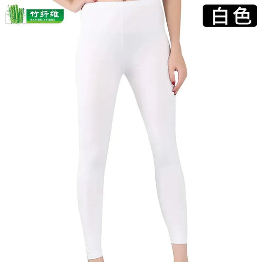 Women's bamboo fiber stretch leggings, nine point pants, casual, plus size, spring, summer and fall, new from 2024 DSers Fulfillment