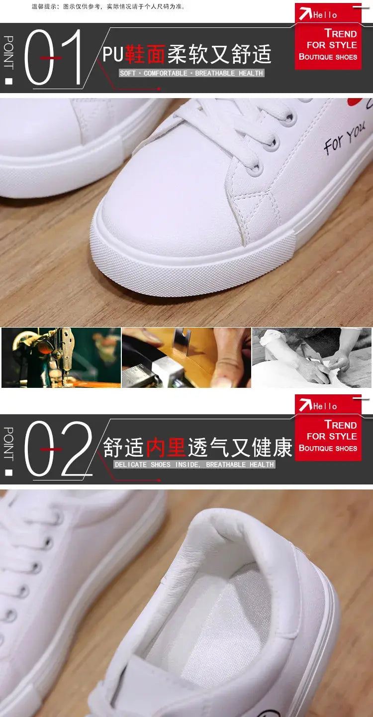 Fashionable white breathable running shoes for women, new casual lace-up shoes with embroidered flowers for spring and autumn MedSurgery Store For Digital Health