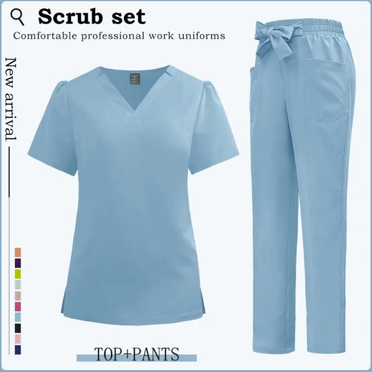 Short sleeve clinic work wear, women's medical uniforms, Hospital scrubs, Dental clinic scrub suit, CJdropshipping nurses accessories.