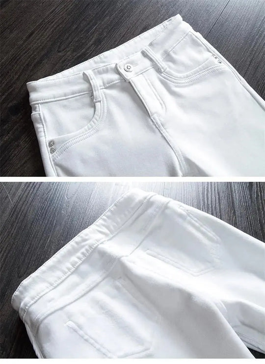 Women's White Skinny Pants, High Waist Long Skinny Jeans, Stretchy, Fashionable, Spring, Summer and Fall, 2022 MedSurgery Store For Digital Health