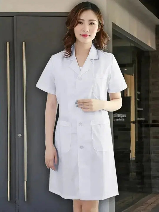 Nursing coverall, white coat, women's long sleeve doctor uniform, men's short sleeve doctor lab coat, university laboratory chemist MedSurgery Store For Digital Health