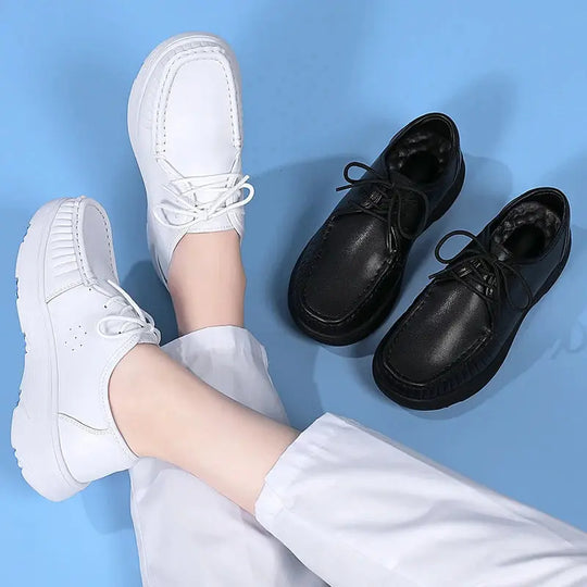 STRONGSHEN, white platform shoes, women's nursing shoes, light and comfortable casual work shoes, women's fashion slip-on shoes MedSurgery Store For Digital Health