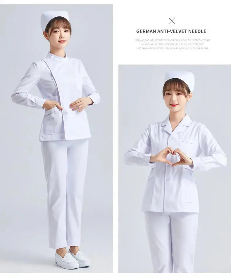 Elite White Nurse Uniform - Women's Short Sleeve Adjustable Scrub Top CJdropshipping