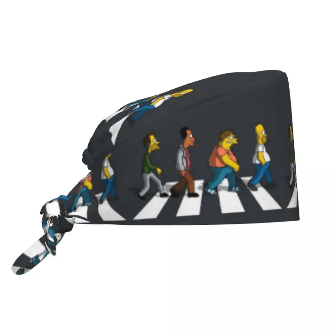 Customized The Simpsons Cartoon Cartoon Medical Staff Scrubs Hat Men Women Doctor Nursing Surgical Scrub Caps MedSurgery Store For Digital Health