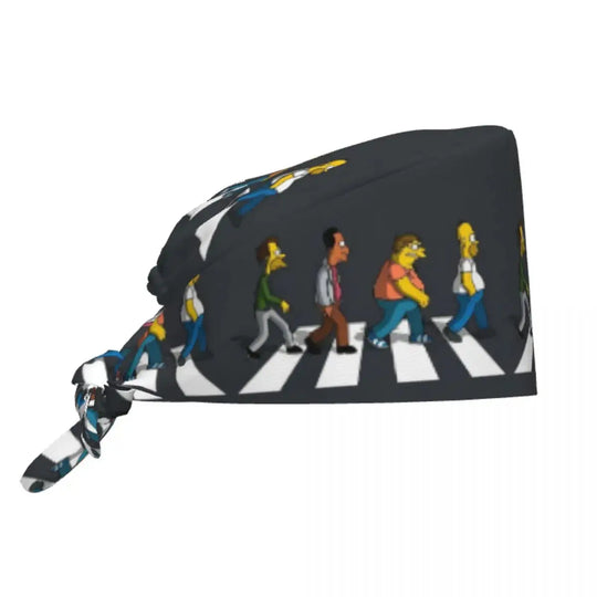 Customized The Simpsons Cartoon Cartoon Medical Staff Scrubs Hat Men Women Doctor Nursing Surgical Scrub Caps MedSurgery Store For Digital Health