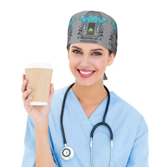 Customized adjustable work cap with Monsters University cartoon, surgical cap for men and women, surgical cap for nursing, doctor and surgeon MedSurgery Store For Digital Health