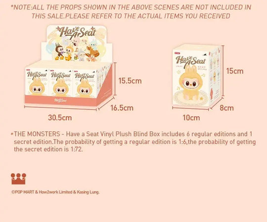 POP MART The Monsters Have A Seat Series keychain with pendant plush vinyl blind box toys mystery box MedSurgery Store For Digital Health