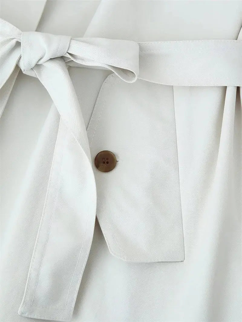 Women's trench coat, new cropped coat with belt, lapel, stylish casual top for women 2025 MedSurgery Store For Digital Health