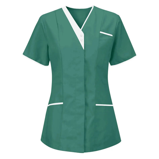 Filipina Medical Elite ISHOWTIENDA - Ergonomic Short Sleeve Clinical Uniform with V-Neck CJdropshipping