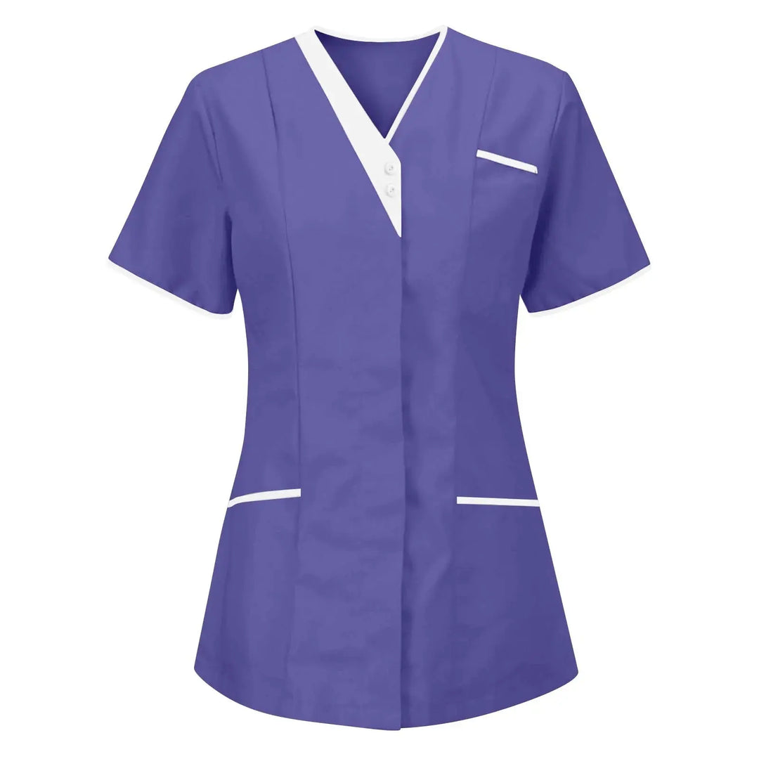 Filipina Medical Elite ISHOWTIENDA - Ergonomic Short Sleeve Clinical Uniform with V-Neck CJdropshipping