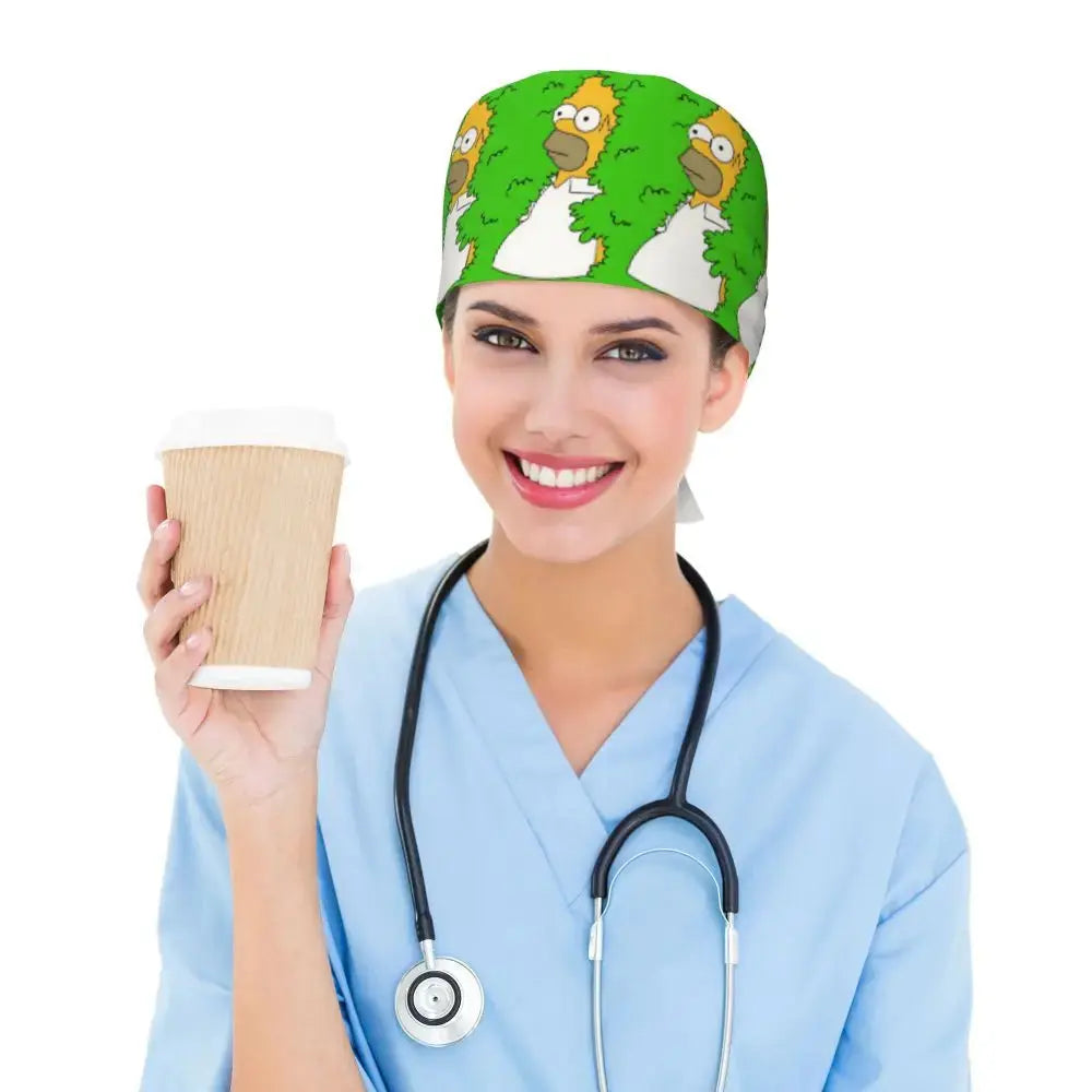 Personalized adjustable work cap with brain explosion, Simpsons surgical cap, surgical cap for nursing, doctor, surgeon, for Chef MedSurgery Store For Digital Health