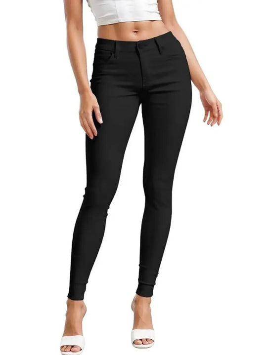 Women's cotton stretch jeans, casual pants, white, ultra-stretchy, comfortable, for work MedSurgery Store For Digital Health
