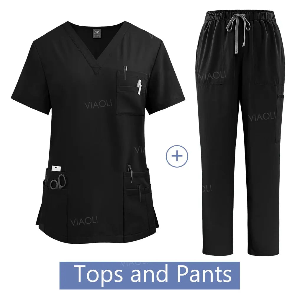 Women's medical uniform, Hospital work gown set, wholesale, nursing uniforms, pharmacy and health care clinic workwear CJdropshipping