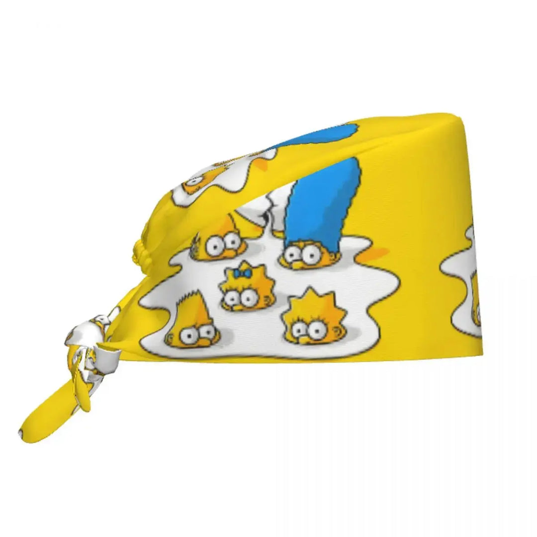 Customized The Simpsons Cartoon Cartoon Medical Staff Scrubs Hat Men Women Doctor Nursing Surgical Scrub Caps MedSurgery Store For Digital Health