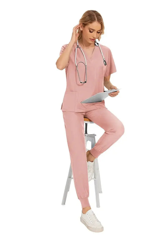 Women's tight fitting medical uniform, gown sets, nursing accessories, hospital surgery gowns, Dental clinic, beauty salon, CJdropshipping workwear.