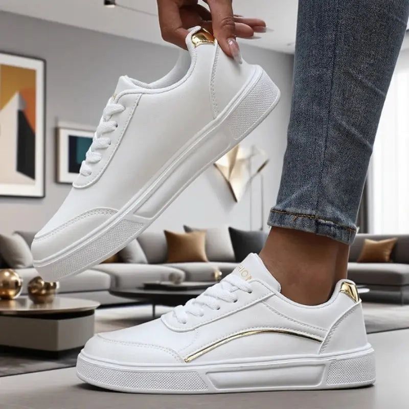 Stylish white low top sneakers for women, lightweight, breathable, fashionable, practical, casual, fashionable aesthetic running shoes MedSurgery Store For Digital Health