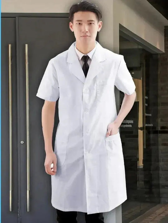Nursing coverall, white coat, women's long sleeve doctor uniform, men's short sleeve doctor lab coat, university laboratory chemist MedSurgery Store For Digital Health