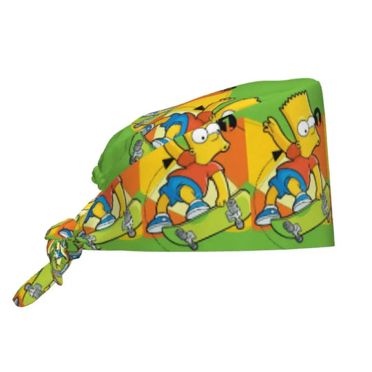 Customized The Simpsons Cartoon Cartoon Medical Staff Scrubs Hat Men Women Doctor Nursing Surgical Scrub Caps MedSurgery Store For Digital Health
