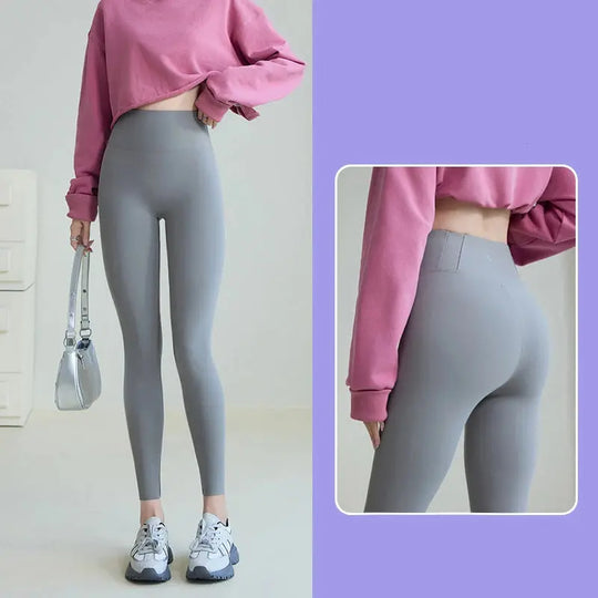 BIVIGAOS 2025 Spring Summer New Red Plum 3D Nude Feeling Nude Sharkskin Leggings Slim Women Sexy Sport Yoga Push Up Fitness Leggings MedSurgery Store For Digital Health
