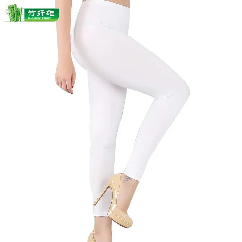 Women's bamboo fiber stretch leggings, nine point pants, casual, plus size, spring, summer and fall, new from 2024 DSers Fulfillment