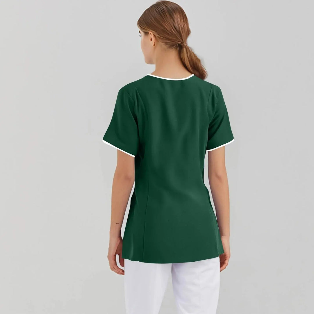 Filipina Medical Elite ISHOWTIENDA - Ergonomic Short Sleeve Clinical Uniform with V-Neck CJdropshipping