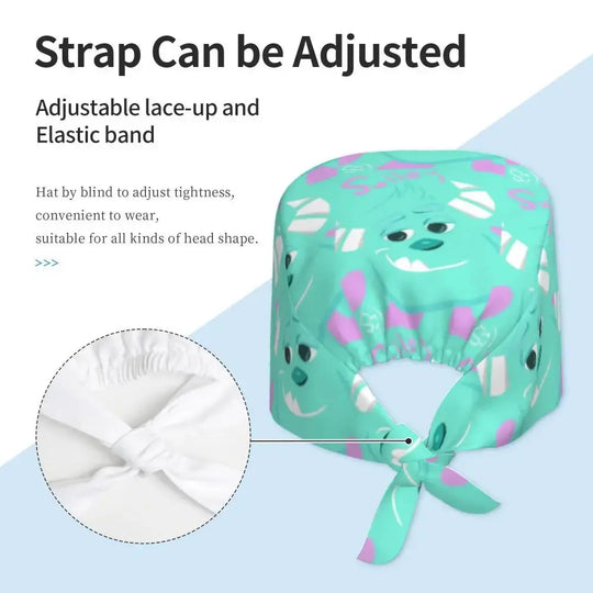 Customized adjustable work cap with Monsters University cartoon, surgical cap for men and women, surgical cap for nursing, doctor and surgeon MedSurgery Store For Digital Health