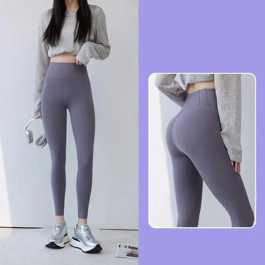 BIVIGAOS 2025 Spring Summer New Red Plum 3D Nude Feeling Nude Sharkskin Leggings Slim Women Sexy Sport Yoga Push Up Fitness Leggings MedSurgery Store For Digital Health