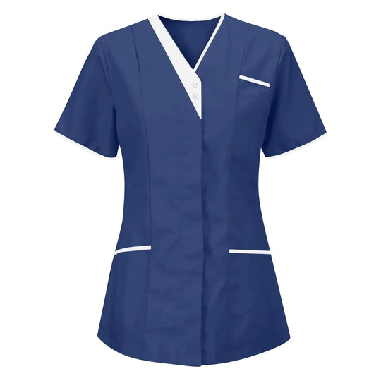 Filipina Medical Elite ISHOWTIENDA - Ergonomic Short Sleeve Clinical Uniform with V-Neck CJdropshipping