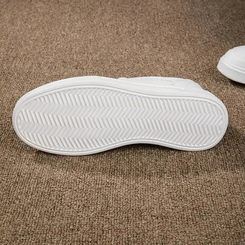 Women's white shoes, white slate lace-up casual flat shoes, PU leather walking shoes, thick sole, luxury outdoor fashion MedSurgery Store For Digital Health