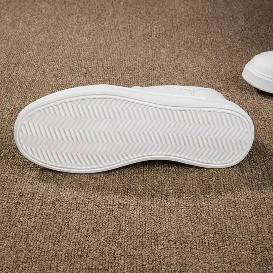 Women's white shoes, white slate lace-up casual flat shoes, PU leather walking shoes, thick sole, luxury outdoor fashion MedSurgery Store For Digital Health