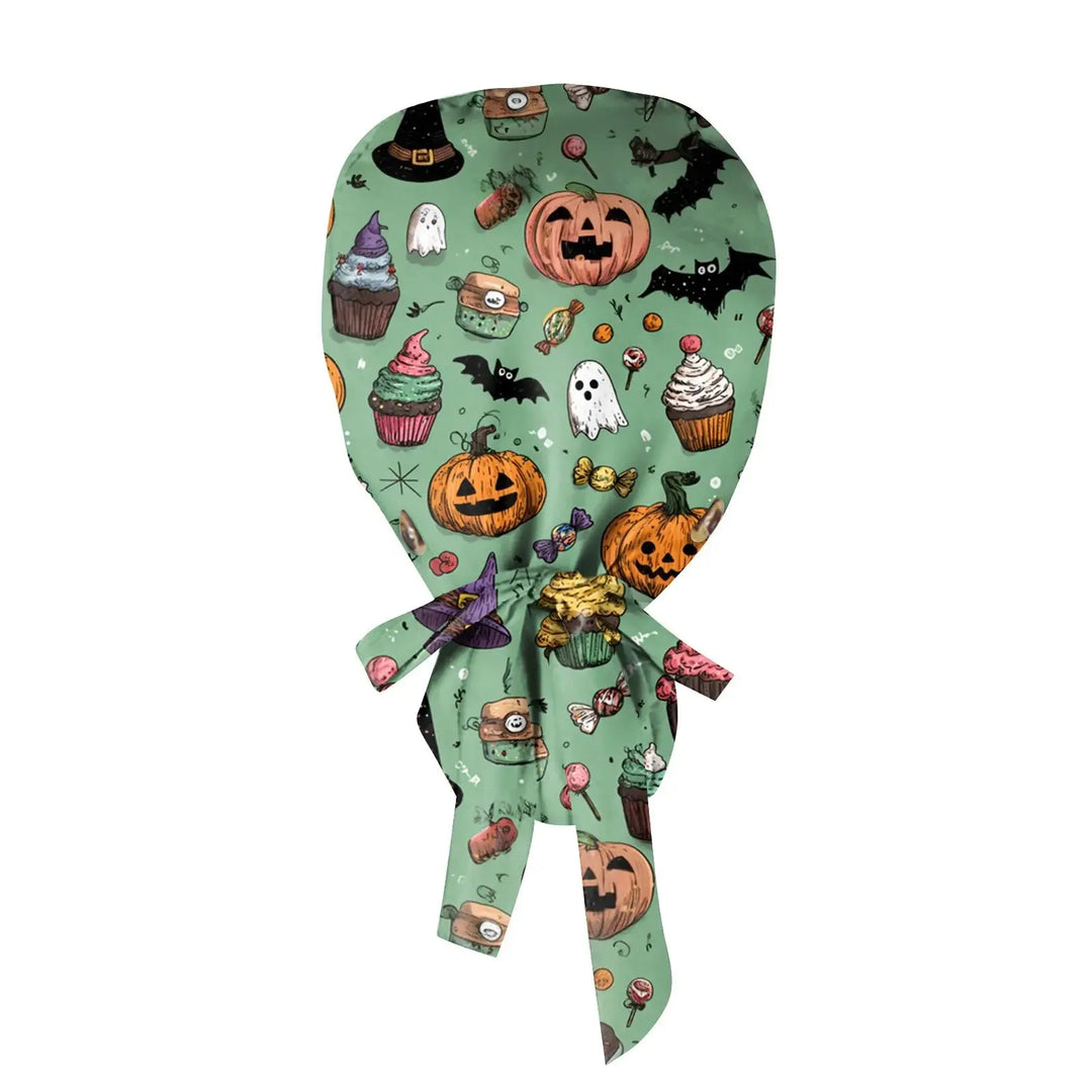 Surgical Cap for Doctors or Nurses with Unisex Halloween Print - Scrub Cap with Print for Medical Work. Casual Style made of Cotton, Comfortable and Stylish. CJdropshipping