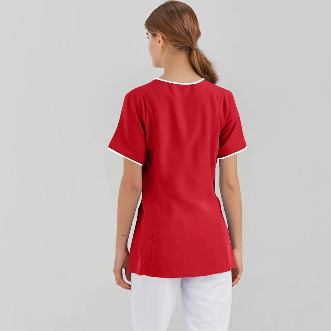 Filipina Medical Elite ISHOWTIENDA - Ergonomic Short Sleeve Clinical Uniform with V-Neck CJdropshipping