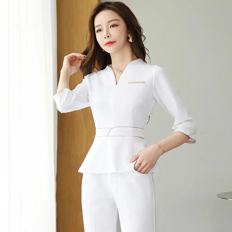 Summer aesthetic uniform, short sleeve beauty salon suit, women's spa beautician clothing, Hotel massage workwear, Korean jumpsuits-BC MedSurgery Store For Digital Health