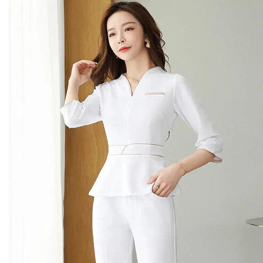 Summer aesthetic uniform, short sleeve beauty salon suit, women's spa beautician clothing, Hotel massage workwear, Korean jumpsuits-BC MedSurgery Store For Digital Health