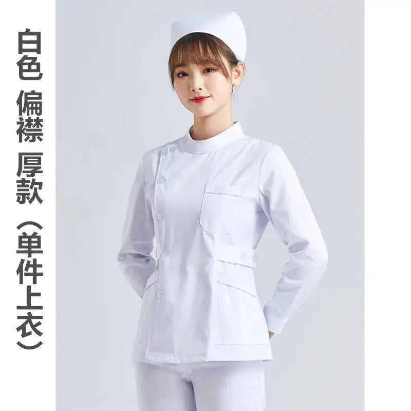 Elite White Nurse Uniform - Women's Short Sleeve Adjustable Scrub Top CJdropshipping