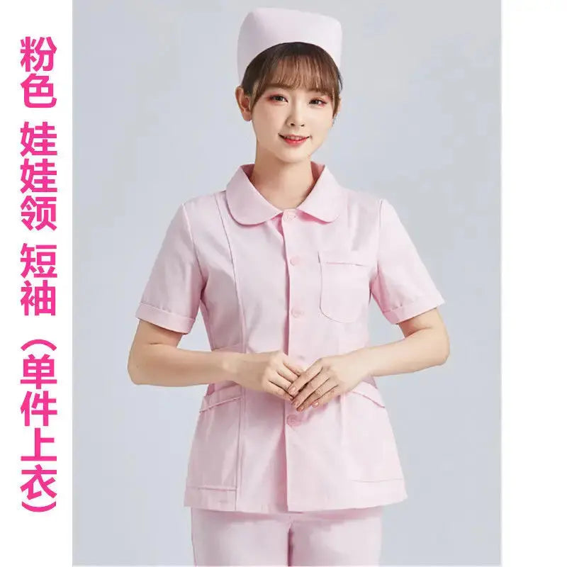 Elite White Nurse Uniform - Women's Short Sleeve Adjustable Scrub Top CJdropshipping