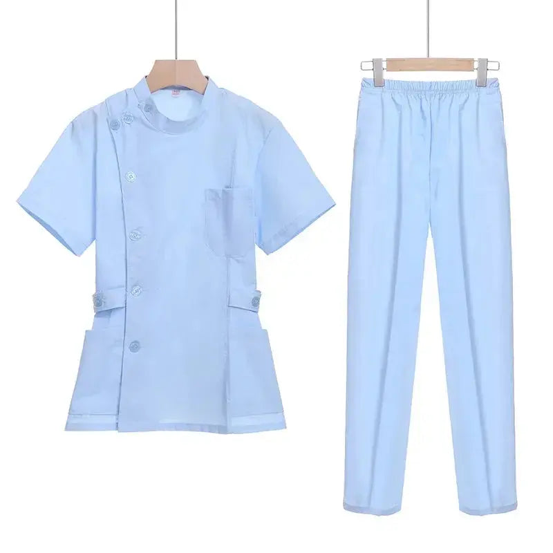 Pink short scrub set, medical uniform for nurse and Doctor, women's clothing, two piece nursing suit, salon hospital dress with logo MedSurgery Store For Digital Health