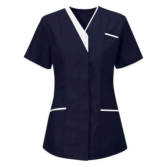 Filipina Medical Elite ISHOWTIENDA - Ergonomic Short Sleeve Clinical Uniform with V-Neck CJdropshipping