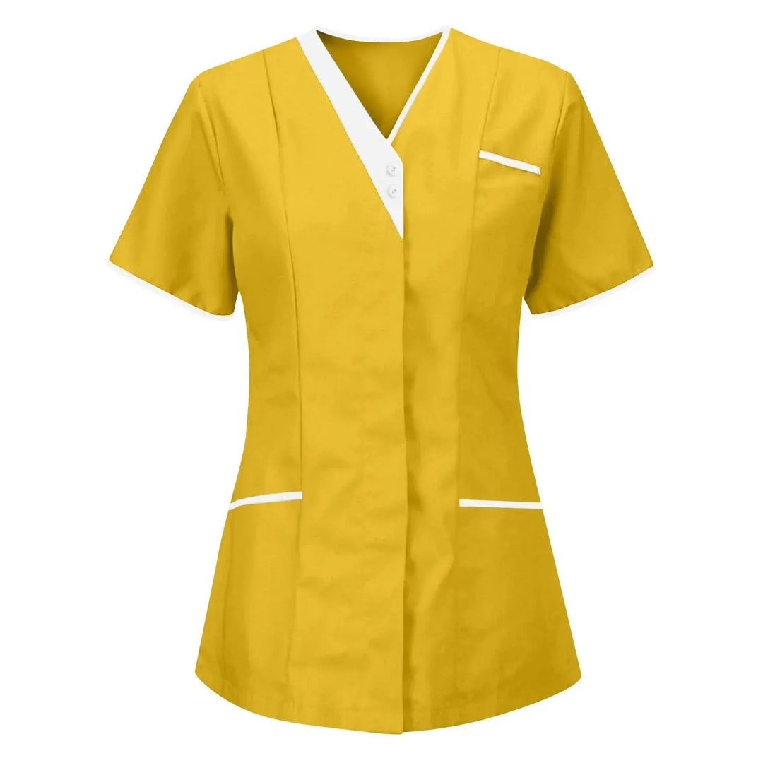 Filipina Medical Elite ISHOWTIENDA - Ergonomic Short Sleeve Clinical Uniform with V-Neck CJdropshipping