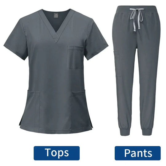 Women's tight fitting medical uniform, gown sets, nursing accessories, hospital surgery gowns, Dental clinic, beauty salon, CJdropshipping workwear.