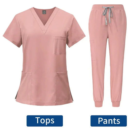 Women's tight fitting medical uniform, gown sets, nursing accessories, hospital surgery gowns, Dental clinic, beauty salon, CJdropshipping workwear.