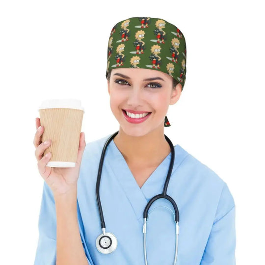 Personalized adjustable work cap with brain explosion, Simpsons surgical cap, surgical cap for nursing, doctor, surgeon, for Chef MedSurgery Store For Digital Health
