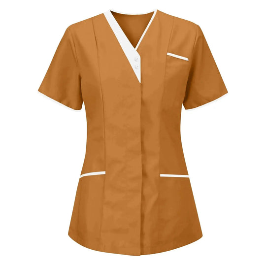 Filipina Medical Elite ISHOWTIENDA - Ergonomic Short Sleeve Clinical Uniform with V-Neck CJdropshipping