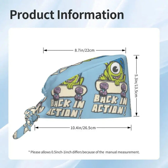 Customized adjustable work cap with Monsters University cartoon, surgical cap for men and women, surgical cap for nursing, doctor and surgeon MedSurgery Store For Digital Health