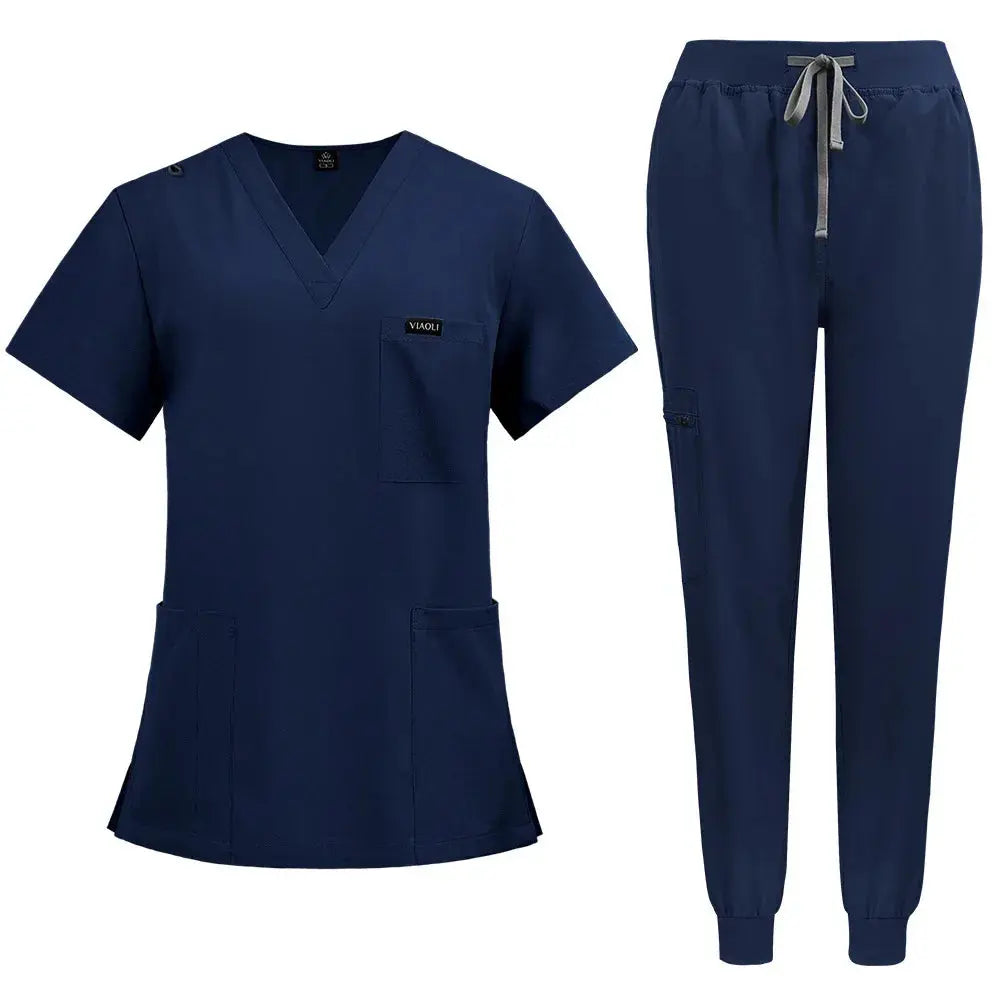 Short Sleeve Women's Scrubs - Nurse Scrubs Comfortable and Protective Scrubs for Hospital, Insulation and Skin Care (94% Polyester + 6% Spandex) CJdropshipping