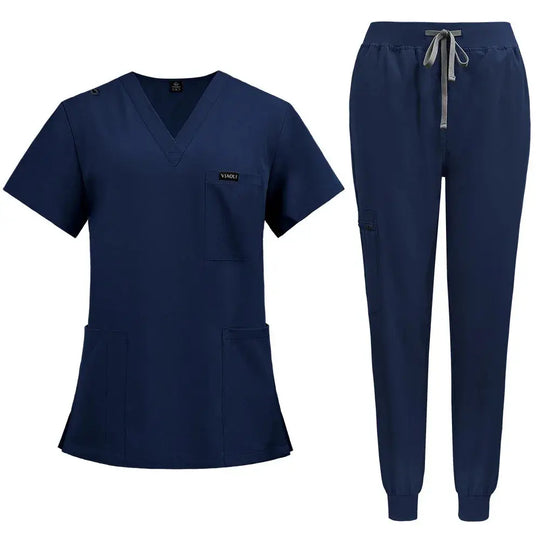 Short Sleeve Women's Scrubs - Nurse Scrubs Comfortable and Protective Scrubs for Hospital, Insulation and Skin Care (94% Polyester + 6% Spandex) CJdropshipping
