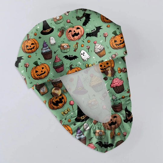 Surgical Cap for Doctors or Nurses with Unisex Halloween Print - Scrub Cap with Print for Medical Work. Casual Style made of Cotton, Comfortable and Stylish. CJdropshipping