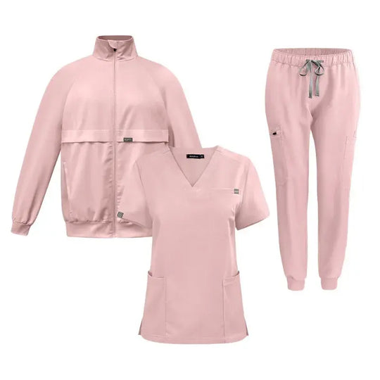 Work top, doctor and nurse uniform, single pants with more pockets, Dental scrub pants, Unisex scrubs, 3 piece set CJdropshipping